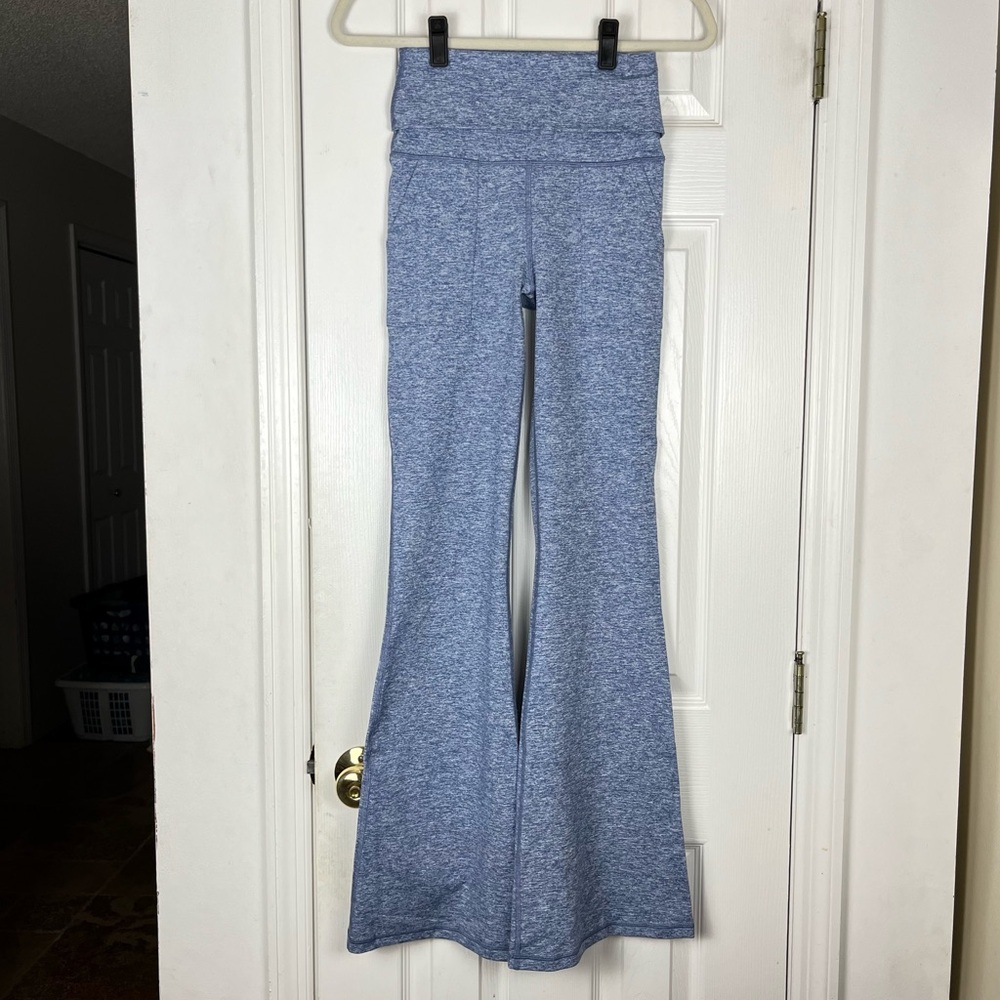 aerie Heathered Light Blue Flare Leggings